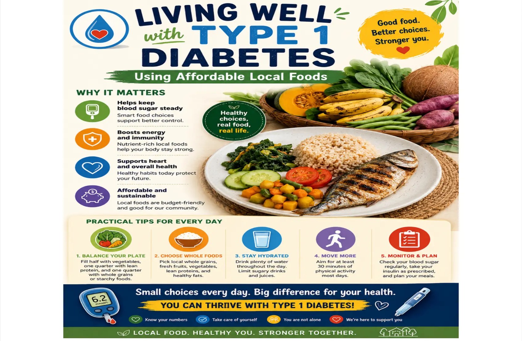 Poster showing local Limpopo foods and portion guidance
